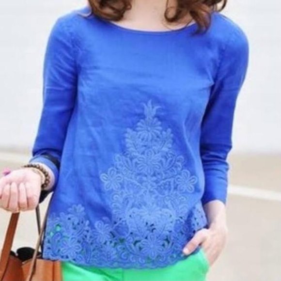 JCrew Linen Blouse - Picture 2 of 9